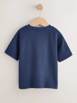 Bleu marine - T-shirt Texture Manches courtes (3mois-7ans)