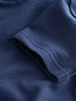 Bleu marine - T-shirt Texture Manches courtes (3mois-7ans)