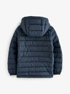 Bleu marine - Veste matelassée à capuche de poids moyen (3-17ans)