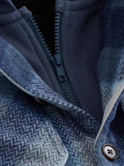 Bleu marine - Veste-chemise à carreaux à capuche doublée Borg (3-16ans)