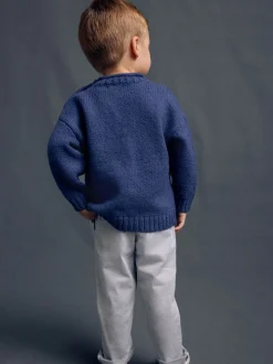 Bleu marine baleine - Pull tricoté (3mths-7yrs)