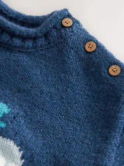 Bleu marine baleine - Pull tricoté (3mths-7yrs)