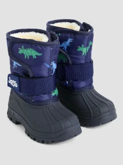 Bleu marine dinosaure - Bottes de neige JoJo Maman Bébé confortables