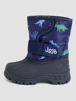 Bleu marine dinosaure - Bottes de neige JoJo Maman Bébé confortables