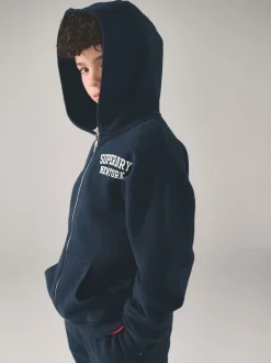 Bleu marine et blanc - Ensemble Superdry sweat et short