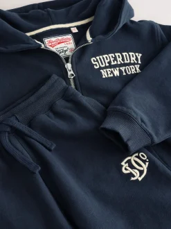 Bleu marine et blanc - Ensemble Superdry sweat et short