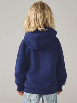 Bleu marine imprimés variés - Sweat à capuche Superdry