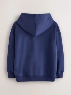 Bleu marine imprimés variés - Sweat à capuche Superdry