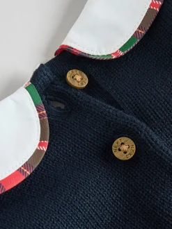 Bleu marine motif ours - Ensemble pull et legging en maille bébé (0mois-3ans)