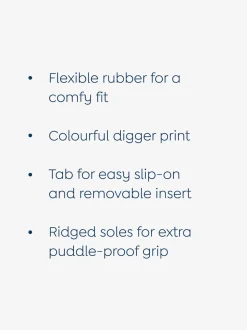 Bleu marine motif pelleteuse - Bottes de pluie JoJo Maman Bébé unies