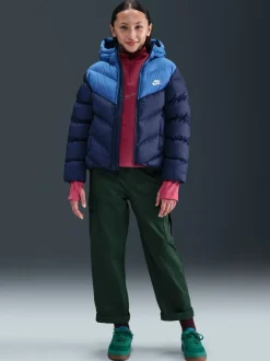 Bleu marine nocturne - Doudoune Nike color block