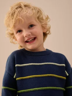 Bleu marine rayé - Pull tricoté (3mths-7yrs)