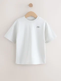 Bleu marine/gris/baie - Lot de 4 T-shirts à Manches courtes avec Logo Graphique sur la Poitrine (3-16ans)