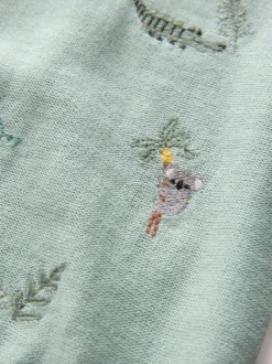 Bleu minéral - 100#Polos brodés Manches courtes en tricot de coton (3mths-7yrs)