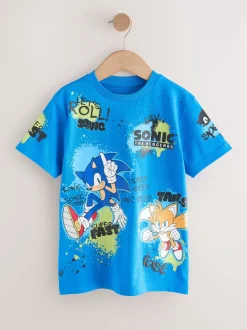 Bleu motif graffiti - T-shirt Sonic (3-16ans)