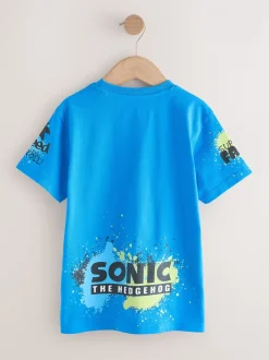 Bleu motif graffiti - T-shirt Sonic (3-16ans)