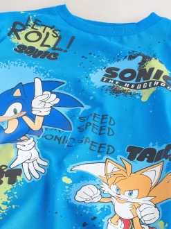 Bleu motif graffiti - T-shirt Sonic (3-16ans)