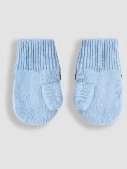 Bleu motif jacquard - Mitaines JoJo Maman Bébé doublées de polaire