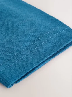 Bleu motif pelleteuse de transport - T-shirt appliqué à manches longues (3 mois-7 ans)