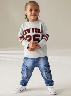 Bleu moyen - Comfort Cargo Jeans (3mths-7yrs)