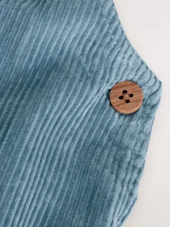 Bleu moyen - Ensemble salopette et body en velours côtelé (0mois-2ans)