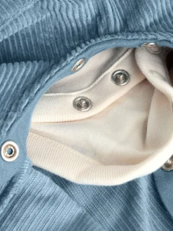 Bleu moyen - Ensemble salopette et body en velours côtelé (0mois-2ans)