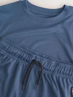 Bleu moyen - Ensemble t-shirt et short de sport (3-16 ans)