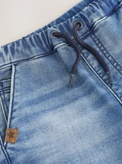 Bleu moyen - Jean cargo large extensible confortable (3mois -7ans)