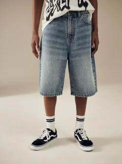 Bleu moyen - Short chino Denim Gamme longue Jort (3-16ans)