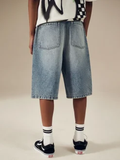 Bleu moyen - Short chino Denim Gamme longue Jort (3-16ans)