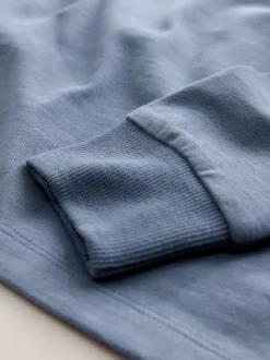 Bleu moyen - T-shirt confortable à manches longues (3-16 ans)