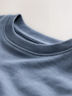 Bleu moyen - T-shirt confortable à manches longues (3-16 ans)