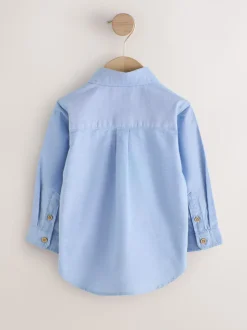 Bleu moyen motif personnage - Chemise Oxford à manches longues (3mths-7yrs)
