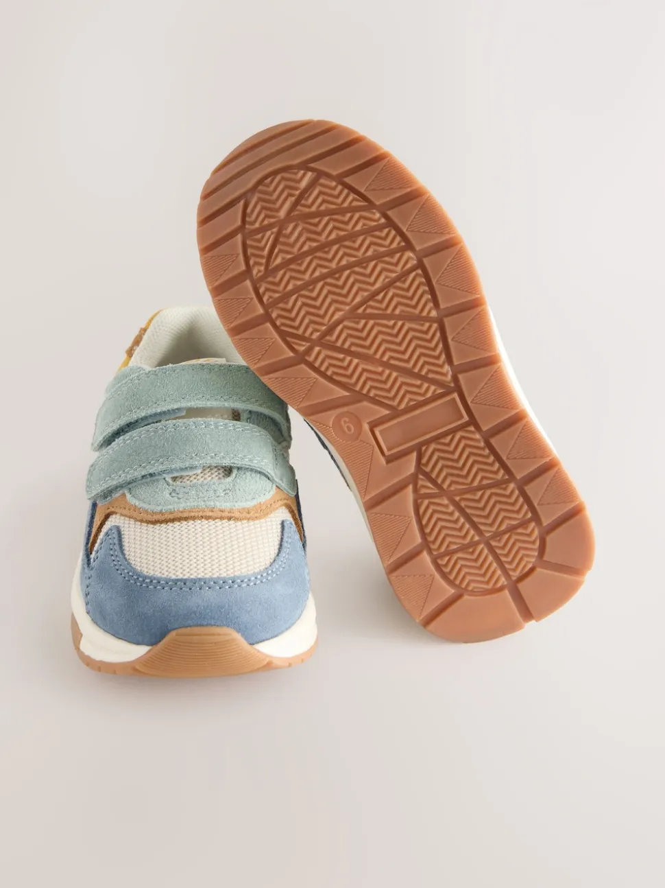 Bleu multicolore - Baskets Fermeture par contact en daim