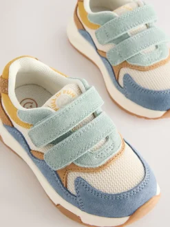 Bleu multicolore - Baskets Fermeture par contact en daim