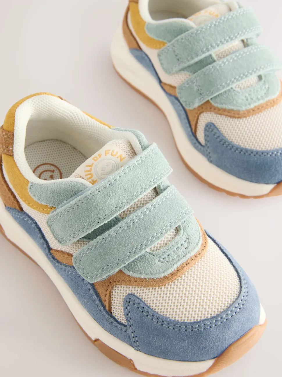 Bleu multicolore - Baskets Fermeture par contact en daim