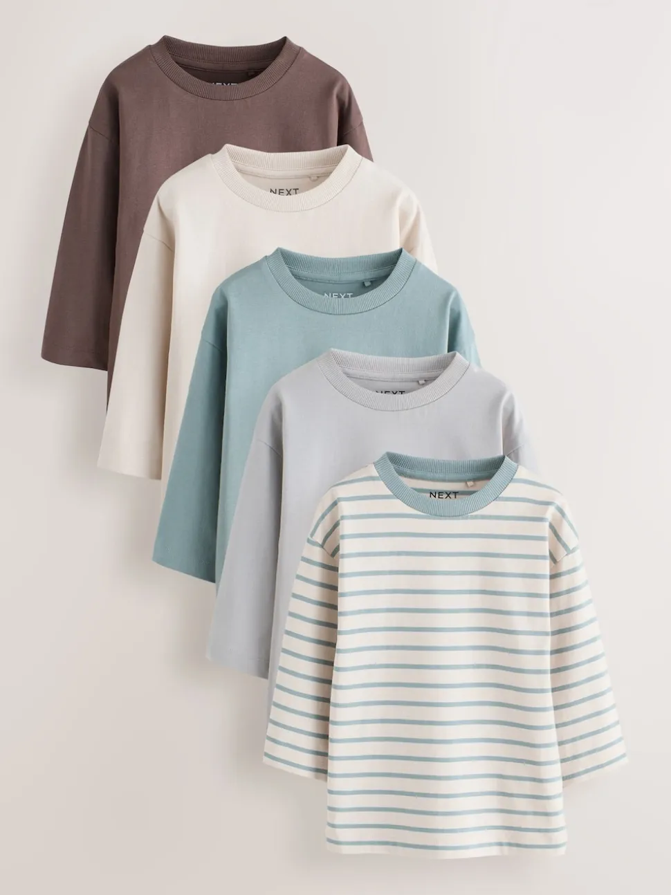 Bleu multicolore - Lot de 5 T-shirts à manches longues (3mois -7ans)