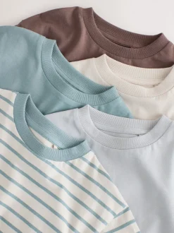 Bleu multicolore - Lot de 5 T-shirts à manches longues (3mois -7ans)
