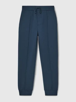 Bleu océan - Pantalon de jogging Reiss Premier Premium Interlock à cordon