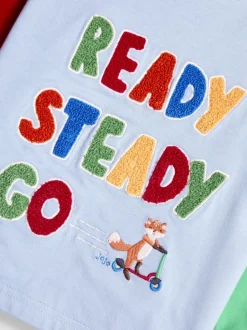 Bleu prêt à continuer - Haut JoJo Maman Bébé à motif appliqué