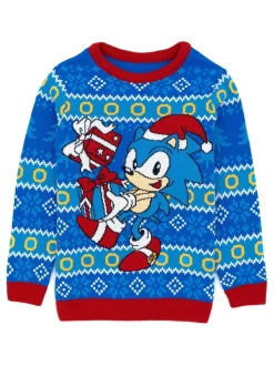 Bleu Sonic - Pull de Noël Vanilla Underground enfant