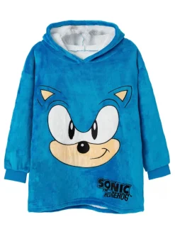 Bleu Sonic - Sweat à capuche Vanilla Underground couverture imprimé sur l’ensemble