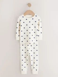 Bleu/Blanc - Lot de 3 Pyjamas Ajusté Se blottir (9mois à10ans)