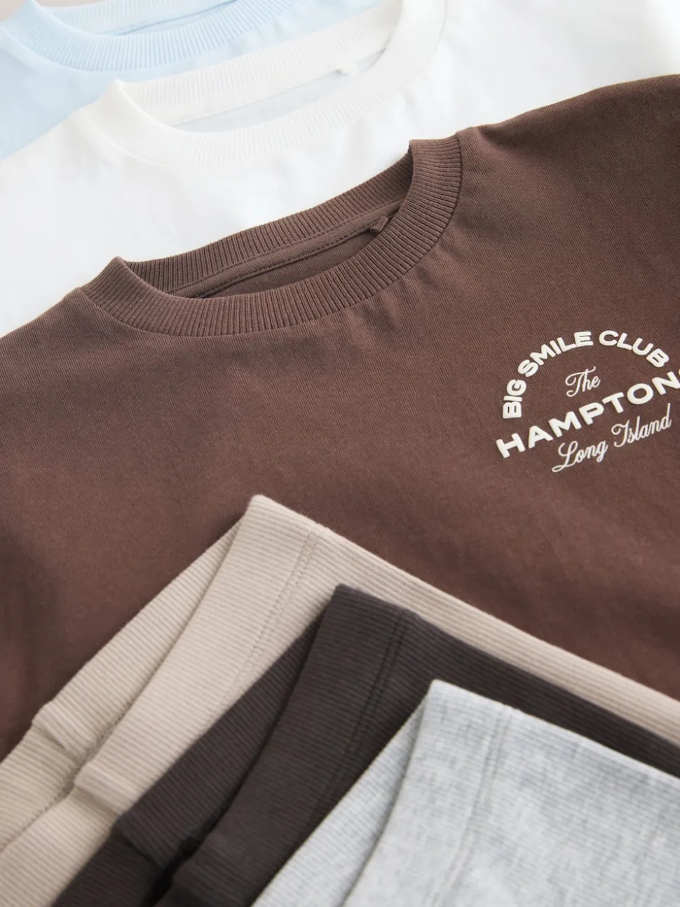 Bleu/blanc/marron - Ensemble haut et legging à manches courtes Lot de 3 (3mois7ans)