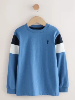 Bleu/blanc/vert - T-shirts à manches longues color-block, lot de 3 (3-16ans)