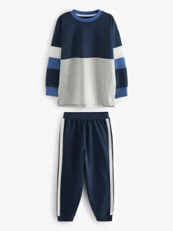 Bleu/bleu marine/gris - Lot de 3 pyjamas à jambes courtes (3-16ans) (3-16ans)