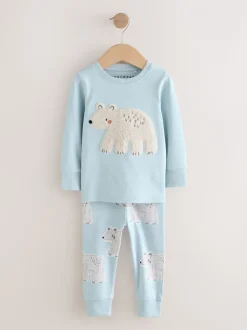 Bleu/écru Animal - Lot de 3 pyjamas Snuggle (9mois-8ans)