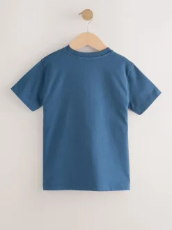 Bleu/Ecru - T-shirt Manches courtes coloré (3-16ans)