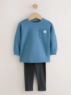 Bleu/Grège/Vert - Ensemble haut et legging à manches longues Lot de 3 (3mois7ans)