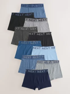Bleu/Gris - Lot de 10 boxers (1.5-16ans)